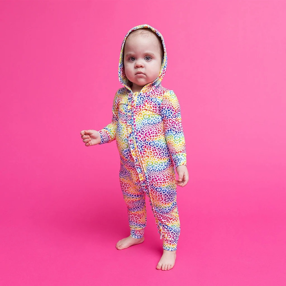 NWOT Posh Peanut Lisa Frank I Love Rainbow Leopard Onesie